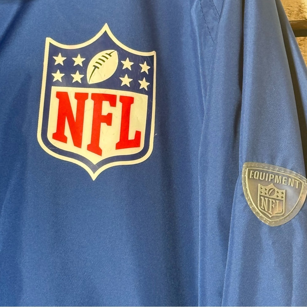 Rare Reebok On Field NFL Equipment Blue Adult L windbreaker/Jacket - Picture 2 of 5